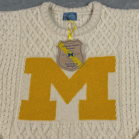 NWT Collegiate Couture University of Michigan 100% British Wool Sweater XXL - Picture 6 of 11